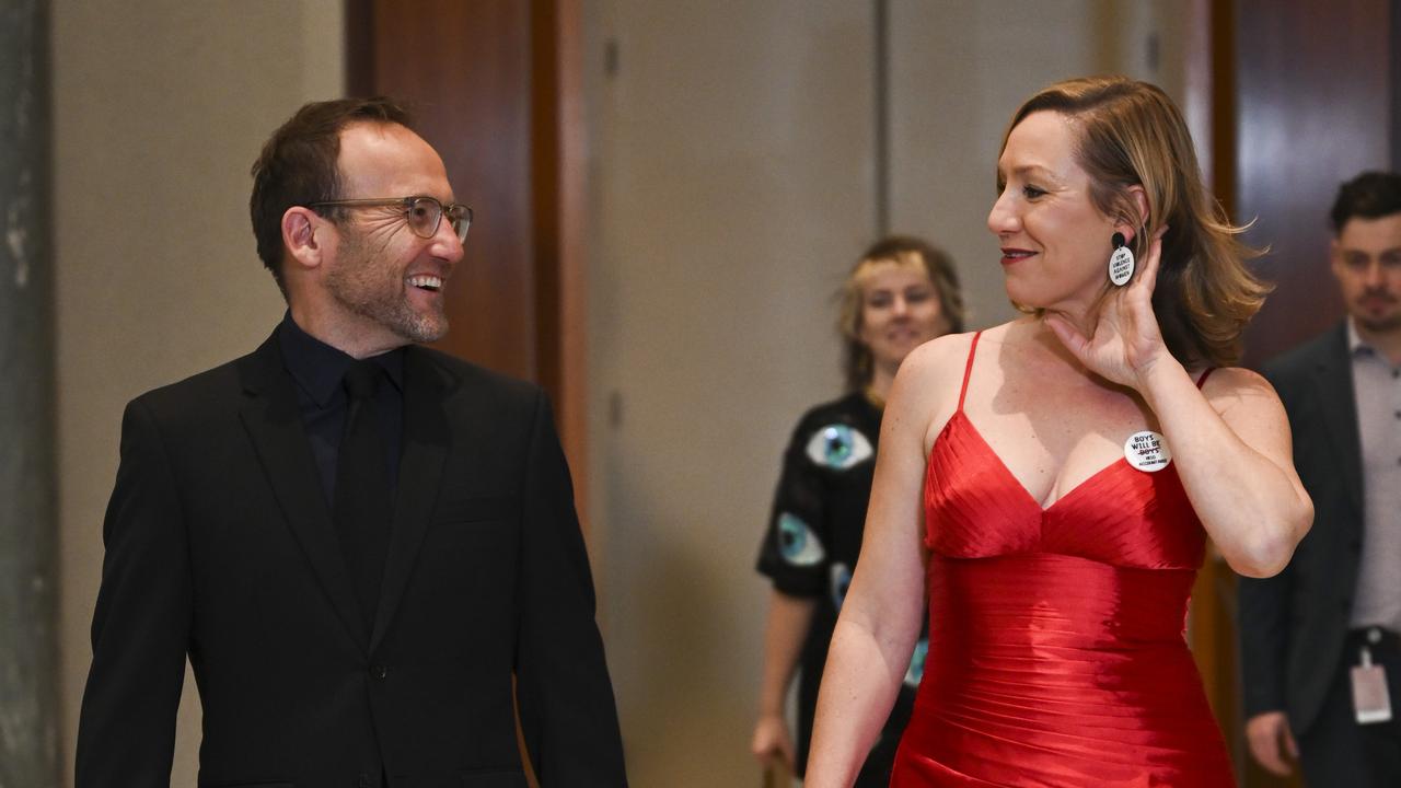 Australian Greens Adam Bandt and Larissa Waters. Picture: NCA NewsWire / Martin Ollman