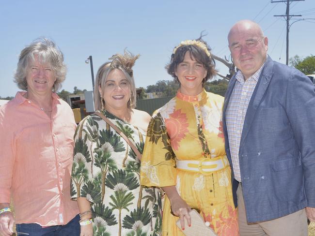 Fred (L), Santina, Deb and Glen (R) Warwick Cup race day at Allman Park Racecourse, Saturday, October 14, 2023. Picture: Jessica Klein