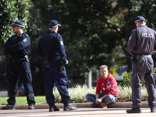 At least one man was fined for refusing a police move on direction. Pic: John Grainger