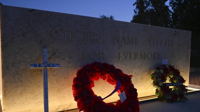 Wreaths were laid at the War Memorial in Canberra. Picture: NCA NewsWire / Martin Ollman