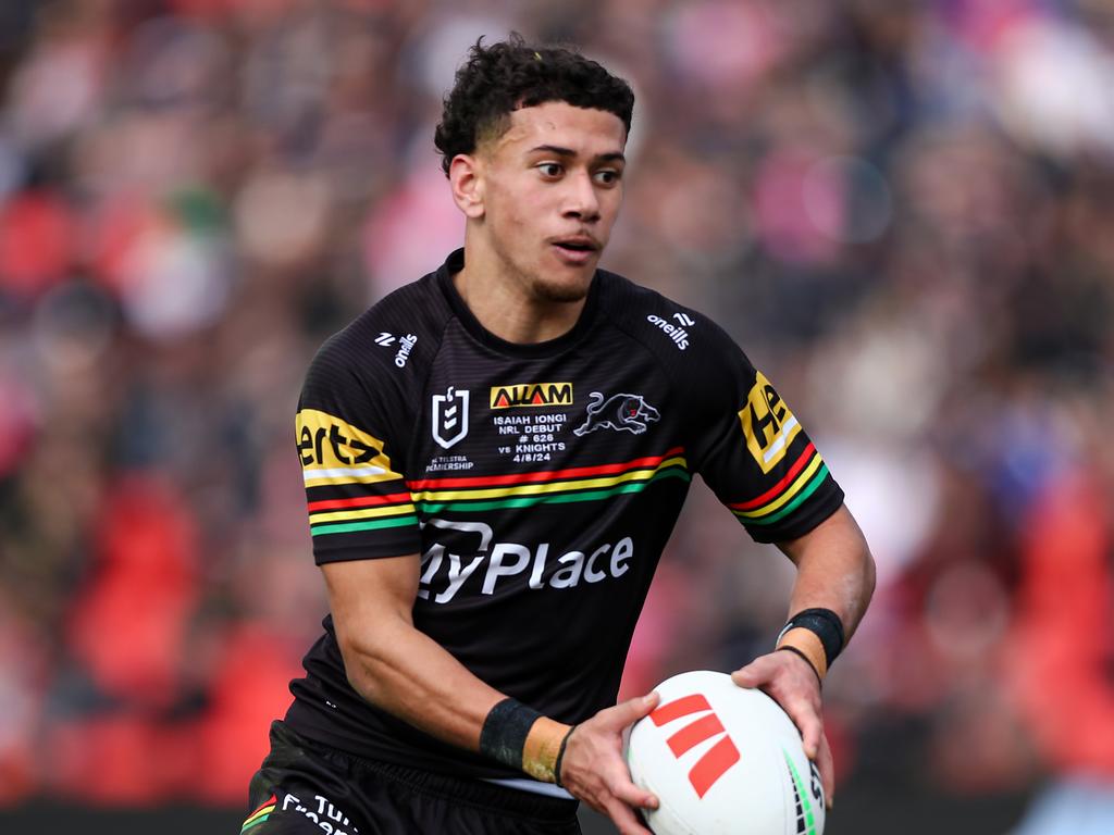 Isaiah Iongi passed the eye test in his debut for Penrith and now likely starts at fullback for Parramatta in 2025. Picture: NRL Imagery