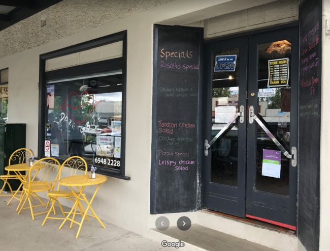 One of the incidents allegedly took place at the Tumbarumba Dare to Bite Cafe. Picture: Google Maps