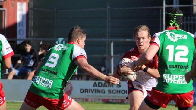 Wynnum Manly junior Liam Starhia in defence.