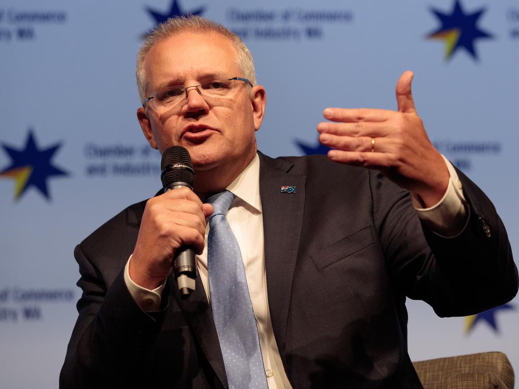 It was Morrison’s first major speech since becoming PM. Picture: AAP Image/Richard Wainwright