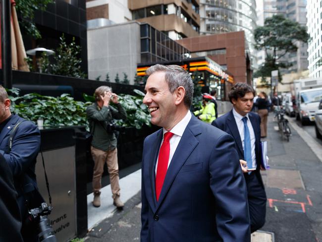 SYDNEY, AUSTRALIA - NewsWire Photos MAY 01 2024. Federal treasurer Jim Chalmers arrives at the Lowy Institute. Picture: NCA NewsWire / Max Mason-Hubers