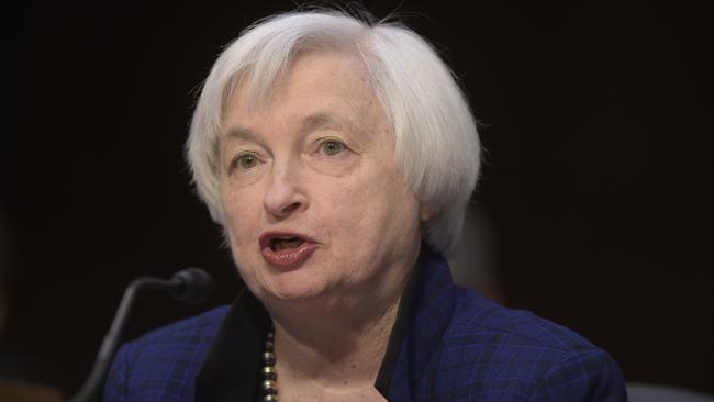 US Federal Reserve chair Janet Yellen testifies on Capitol Hill in Washington.