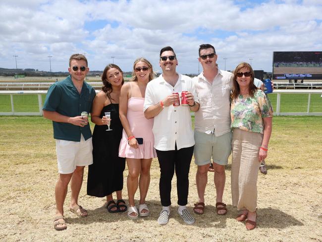 Beth Malonie, Laine Malonie, Chris Poulter, John Jones and Jackson Campat the Pakenham Cup. Picture: Brendan Beckett