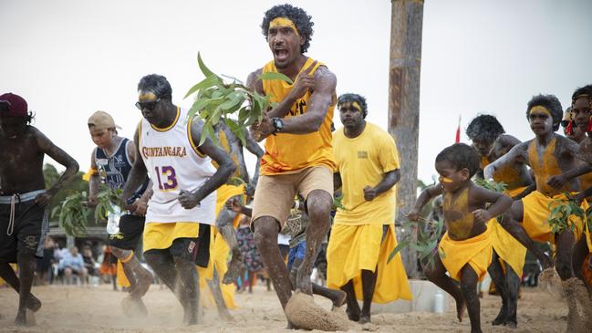 The Garma Festival of Traditional Cultures Australia’s largest Indigenous cultural gathering is underway in Gulkula northeast Arnhem Land. Picture: Yothu Yindi Foundation/Melanie Faith Dove