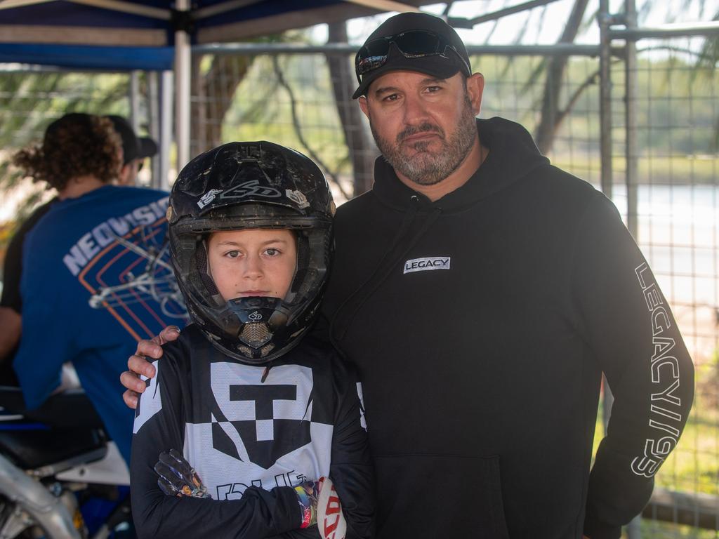 Charley Vella and Richard Vella at Motorcycle Beach Races at Grasstree Beach Sunday 27 August 2023 Picture: Michaela Harlow