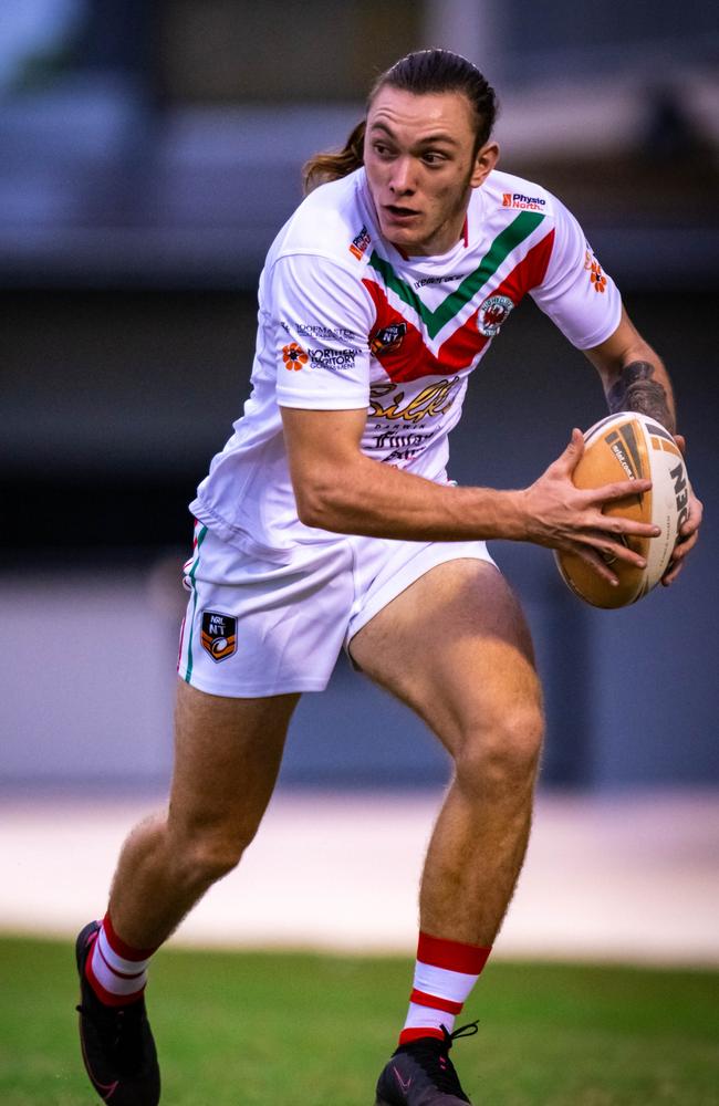 Stylianos Vrontos is a frequent try scorer for the Nightcliff Dragons in the NRL NT. Picture: Patch Clapp / NRL NT