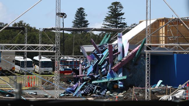 The Thor: Love and Thunder set was dismantled at Sydney’s Centennial Park on Wednesday. Picture: John Grainger