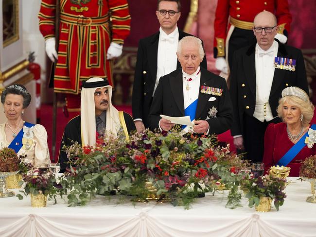 The royals - led by the King - have maintained a busy schedule over the past year, including hosting this State Banquet for the Emir of Qatar at Buckingham Palace in December. Picture: Jordan Pettitt - WPA Pool / Getty Images