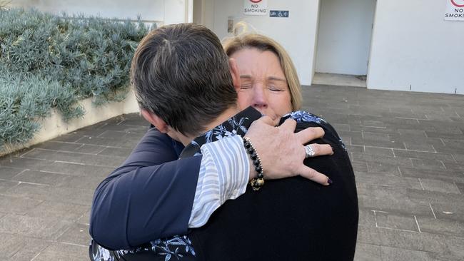 Libby’s parents Jules Harrison and Julie Ruge outside Wollongong Courthouse. Picture: Dylan Arvela