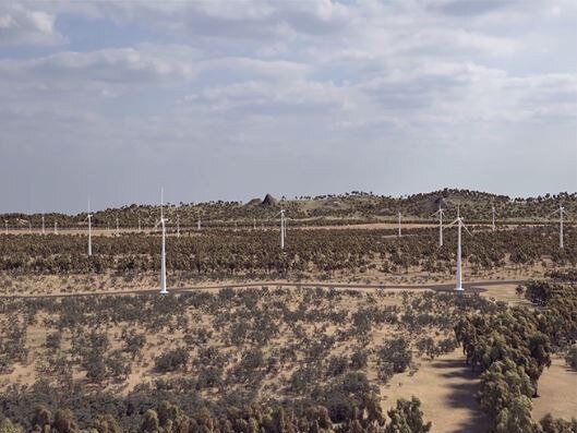 A rendering of what the McIntyre Wind Farm will look like, 50km west of Warwick