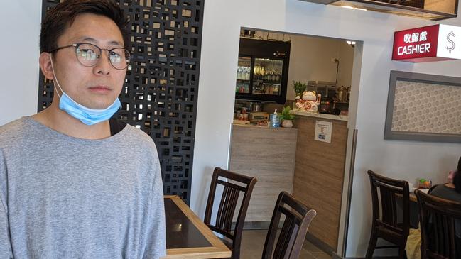 Tang Wo manager Karl Lee says diners scamming meals from his restaurant, and people begging for money out the front. Picture: Kiel Egging.