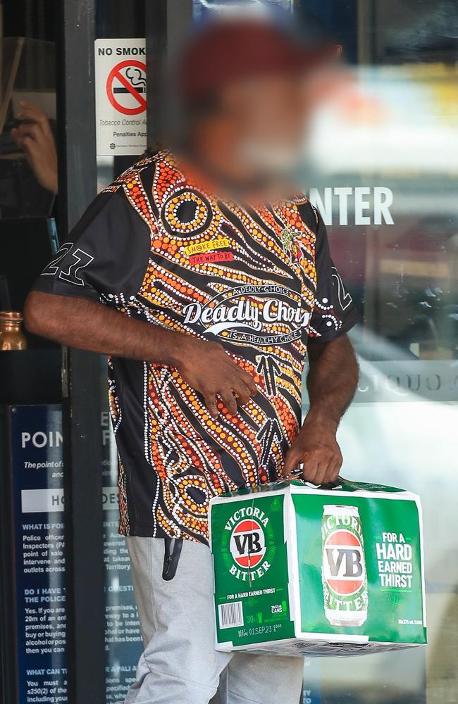 Customers are interrogated about what they plan to buy and who the alcohol is for before they’re allowed into the store. Picture: JPL/Media Mode/news.com.au