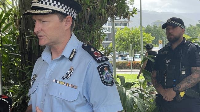 Acting Deputy Commissioner Mark Wheeler visited Cairns to announce the new Operation Uniform Theta, which will primarily focus on extra high-visibility officer patrols in intelligence driven locations, including public spaces and residential areas. Picture: Alison Paterson