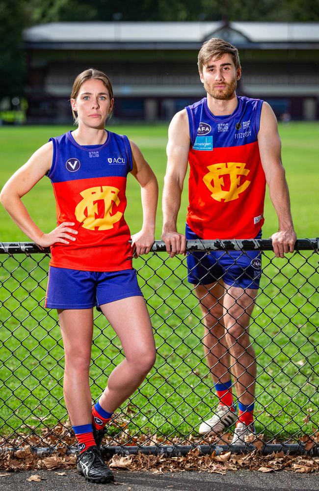 Fitzroy Captains Cass Blake and Julian Turner are now concerned for their club's future. Picture: Sarah Matray