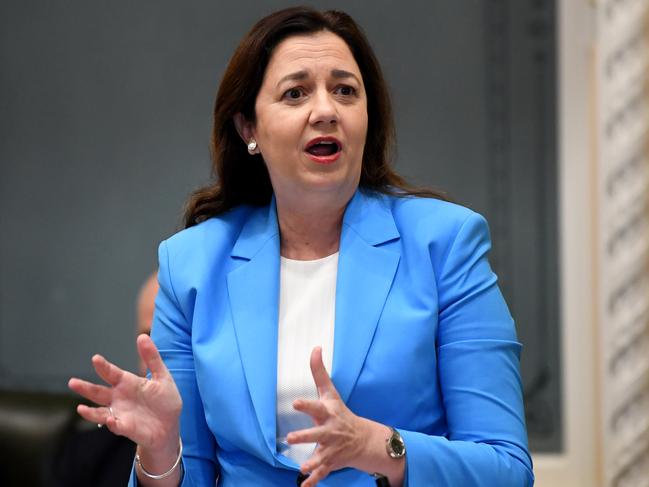 BRISBANE, AUSTRALIA - NewsWire Photos - FEBRUARY 25, 2021.Queensland Premier Annastacia Palaszczuk speaks during Question Time at Parliament House.Picture: NCA NewsWire / Dan Peled