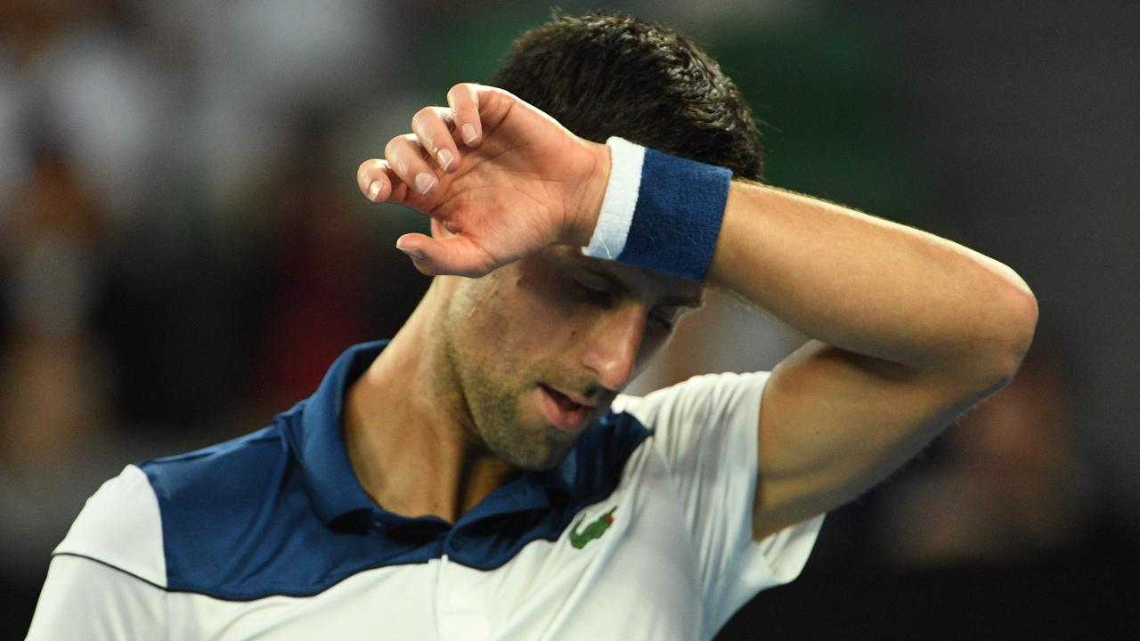 Djokovic struggled with injury at the 2018 open. Picture: AFP