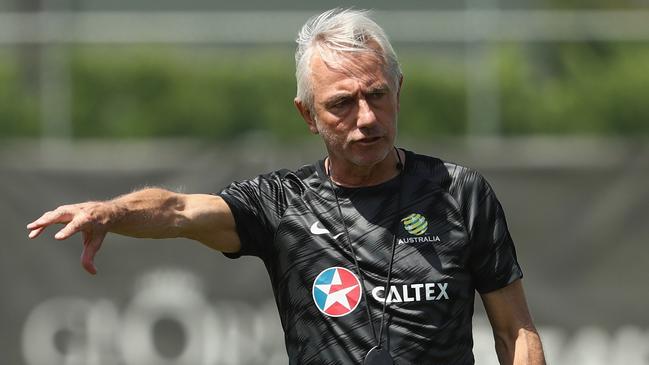 Socceroos coach Bert van Marwijk at the team’s training camp in Turkey.