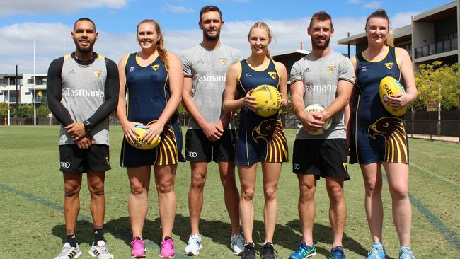 New partners (from left) Jarman Impey, Kim Commane, Jack Gunston, Monique Tarrant, Brendan Whitecross and Nat Billings.