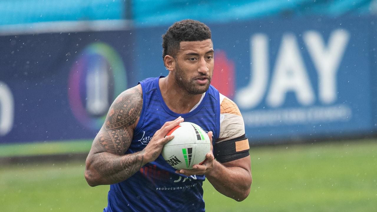 Viliame Kikau trained on Tuesday morning and is set to return from his pec injury in a few weeks. Picture: Julian Andrews