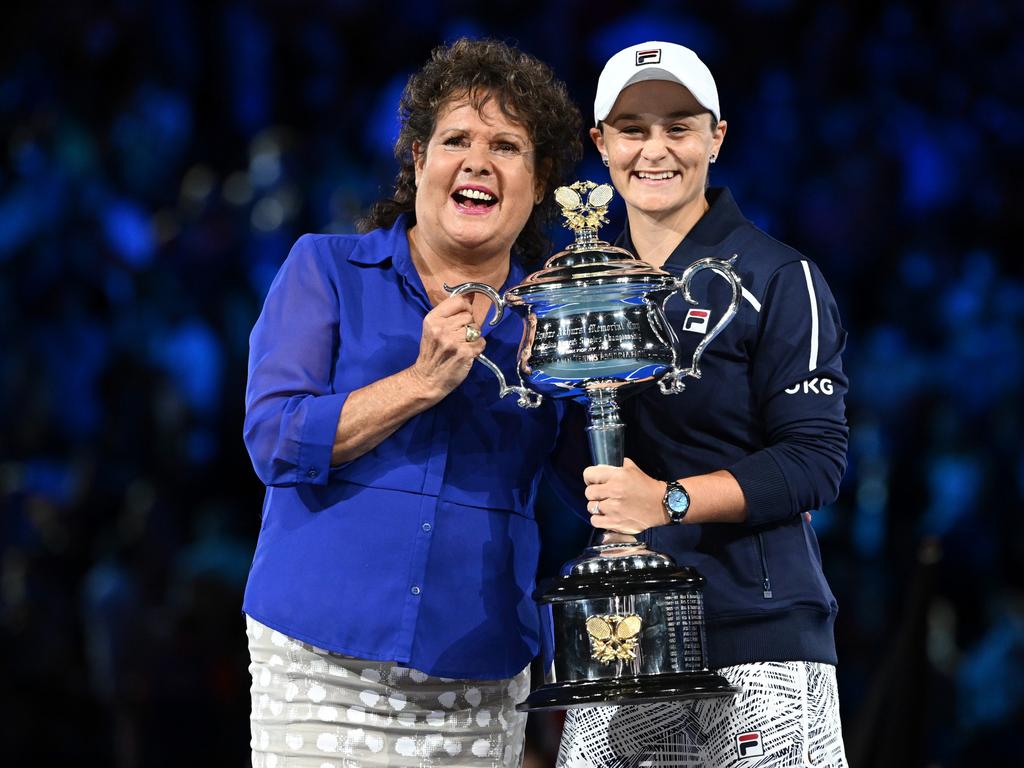 A special moment with Evonne Goolagong Cawley. Picture: Getty Images