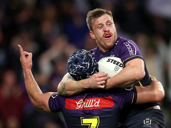 Cameron Munster and Jarome Hughes have placed over 100 NRL games together. Picture: Getty Images