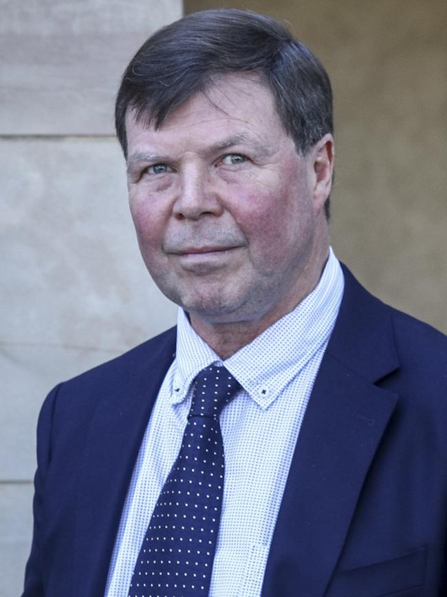 Royal Adelaide Hospital interventional neuro-radiologist Dr James Taylor leaves the coroners court after giving evidence last October. Picture: Mike Burton/AAP