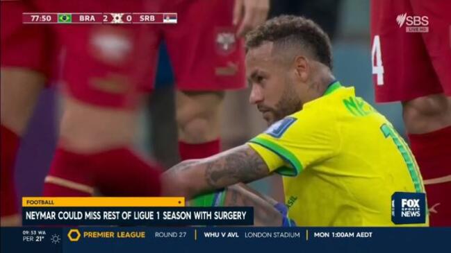 Neymar to miss rest of Ligue 1 season