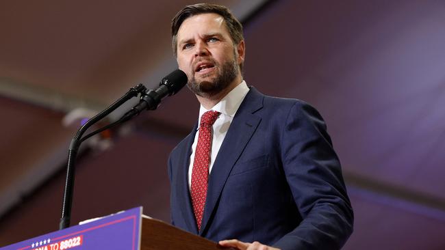 Republican vice-presidential nominee JD Vance is one of many prominent people to have converted to Catholicism recently. Picture: Getty Images