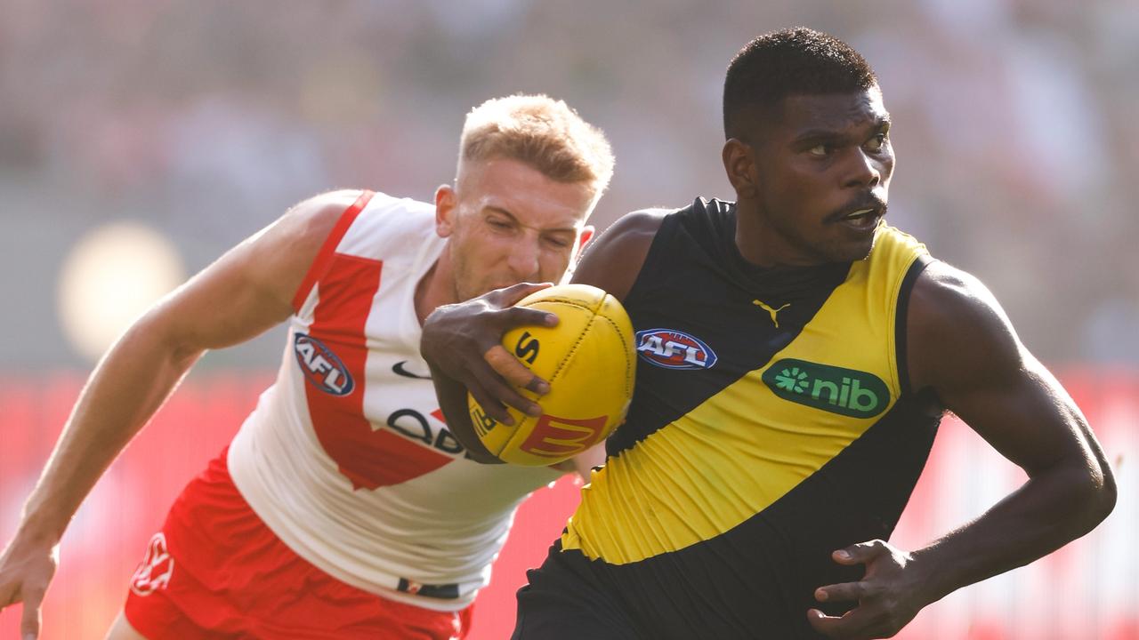 Maurice Rioli backs his pace. Picture: Michael Willson/AFL Photos via Getty Images