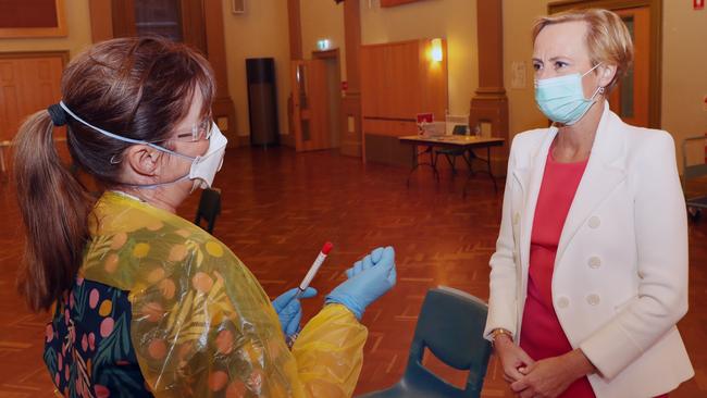 Higgins federal Liberal MP Katie Allen gets tested in Prahran Town Hall. Picture: David Crosling