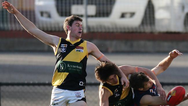 Darcy Harris was one of Kyneton’s best against Castlemaine. Picture: Yuri Kouzmin