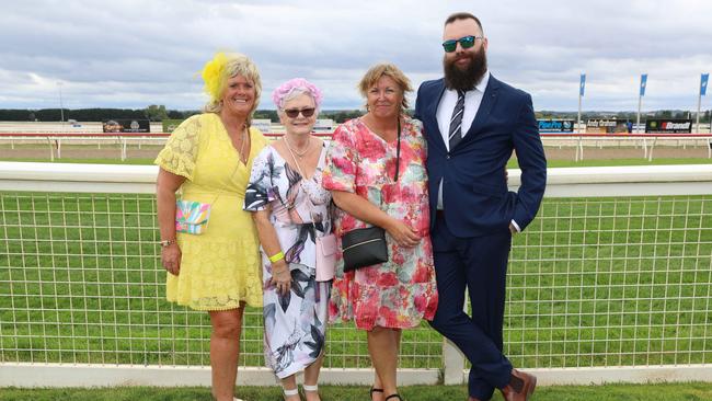 Faye Pywell, Geraldine Dyer, Karen Moran, Matt Moran attend the Ballarat Cup. Picture: Brendan Beckett