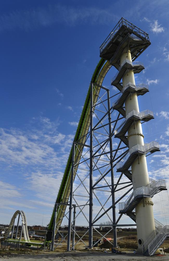 Schlitterbahn’s Verruckt waterslide in Kansas City is the world’s tallest. Picture: Jill Toyoshiba/The Kansas City Star via AP