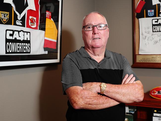 Former owner of Perth NRL team the Western Reds, Laurie Puddy, at his home in Newport, Sydney. Pic: Brett Costello