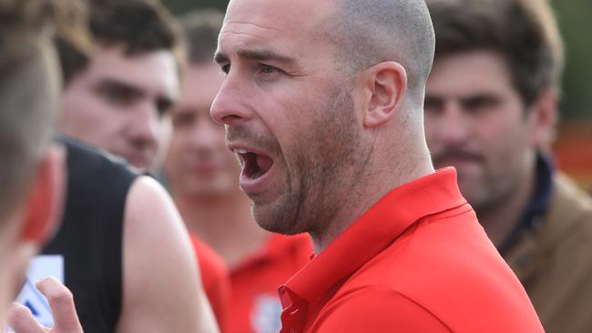 Brett Moyle during his time in charge at North Ringwood. Picture : Stuart Milligan