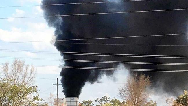 Smoke billows from the mine at North Goonyella. Picture: Contributed