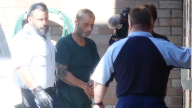 Convicted sex offender Anthony Peter Sampieri arrives at Maroubra Police Station after being released from hospital last year. Picture: Hollie Adams/The Australian