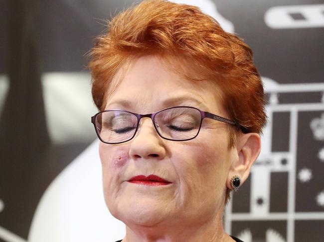 Senator Pauline Hanson’s One Nation has fallen in popularity giving a boost to the Coalition and Labor in the latest Newspoll. Picture: Liam Kidston