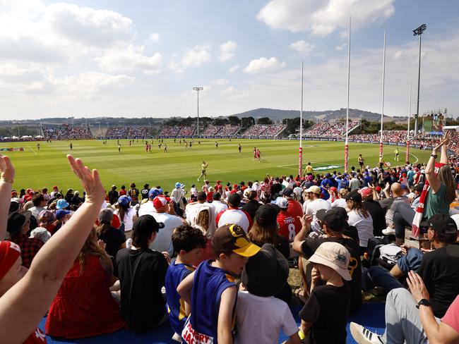 General view of the fans during the AFL Gather Round match between the Sydney Swans and West Coast Eagle at Mount Barker on April 6, 2024.  Photo by Phil Hillyard(Image Supplied for Editorial Use only - **NO ON SALES** - Â©Phil Hillyard )