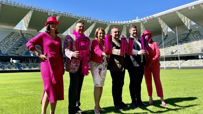 Townsville Enterprise CEO, Claudia Brumme-Smith , Labor member for Thuringowa, Aaron Harper, Mayor Jenny Hill and Luke Hede, Vice President of Touring for Live Nation announce P!nk will be coming to Townsville this Summer.