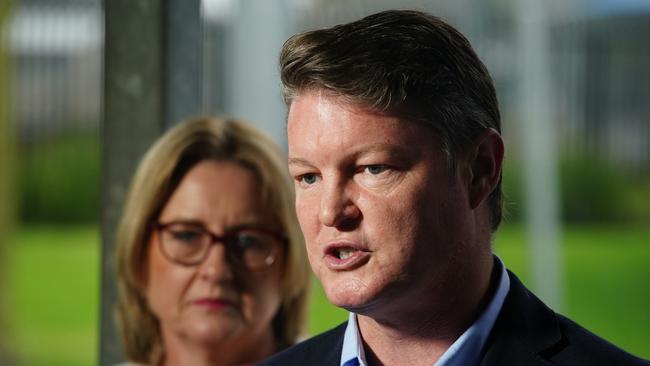 Victorian Education Minister Ben Carroll with Victorian Premier Jacinta Allan. Picture: Luis Enrique Ascuia/NewsWire