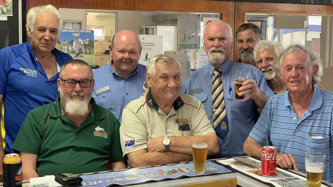 Friends and veterans gathered together at the Mackay Bowling Club to salute Vietnam digger Ray Higgins. Picture: Duncan Evans