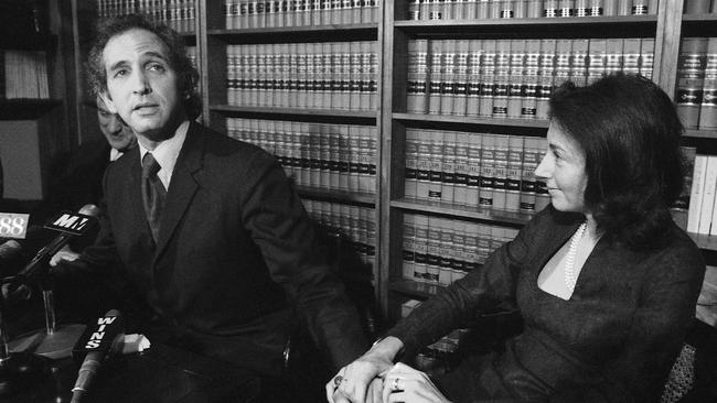 Daniel Ellsberg and his wife Patricia Ellsberg at a press conference in 1971. Picture: AP/WSJ