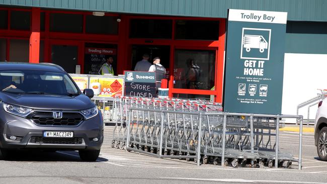 The scene of a crime of the stabbing in the Bunnings car park in Willetton. Picture: NCA NewsWire/Philip Gostelow