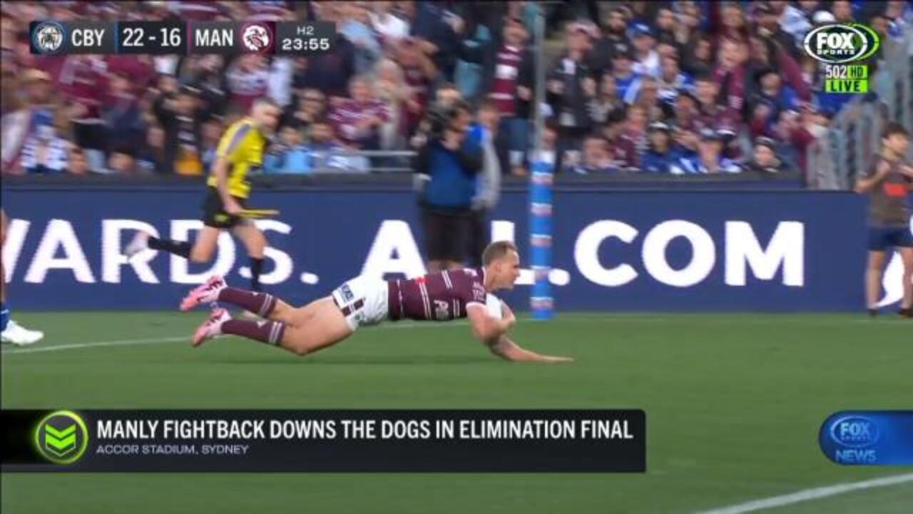 Manly down Dogs in Elimination Final