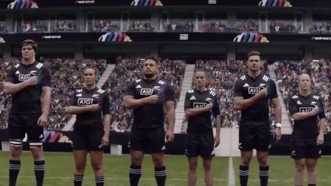 New Zealand rugby stars in a screen grab from the diversity ad.
